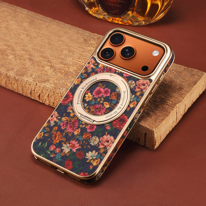 Floral Cork Wooden Case - 360 Kickstand