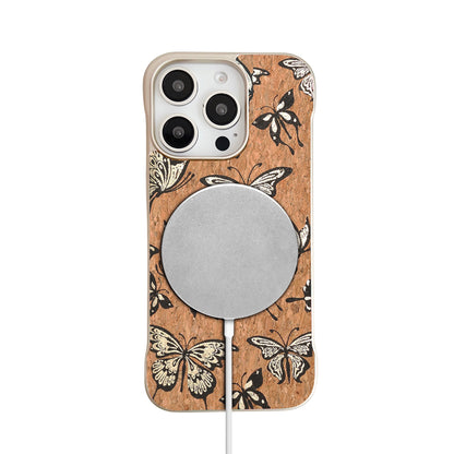Floral Pattern Cork Borderless Magnetic Phone Case