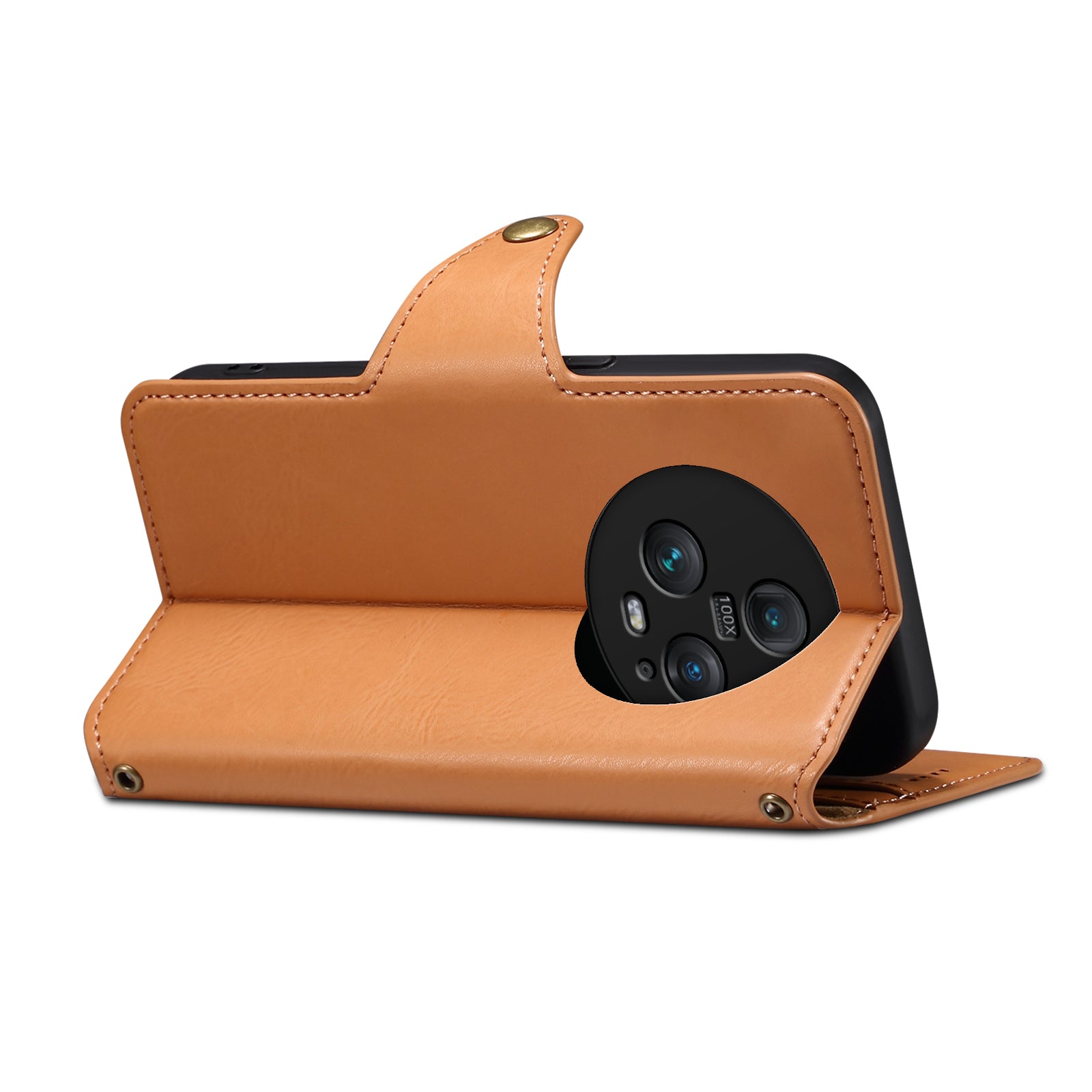 Honor Simple PU Leather Flip Card Wallet Stand Phone Case（Khaki）