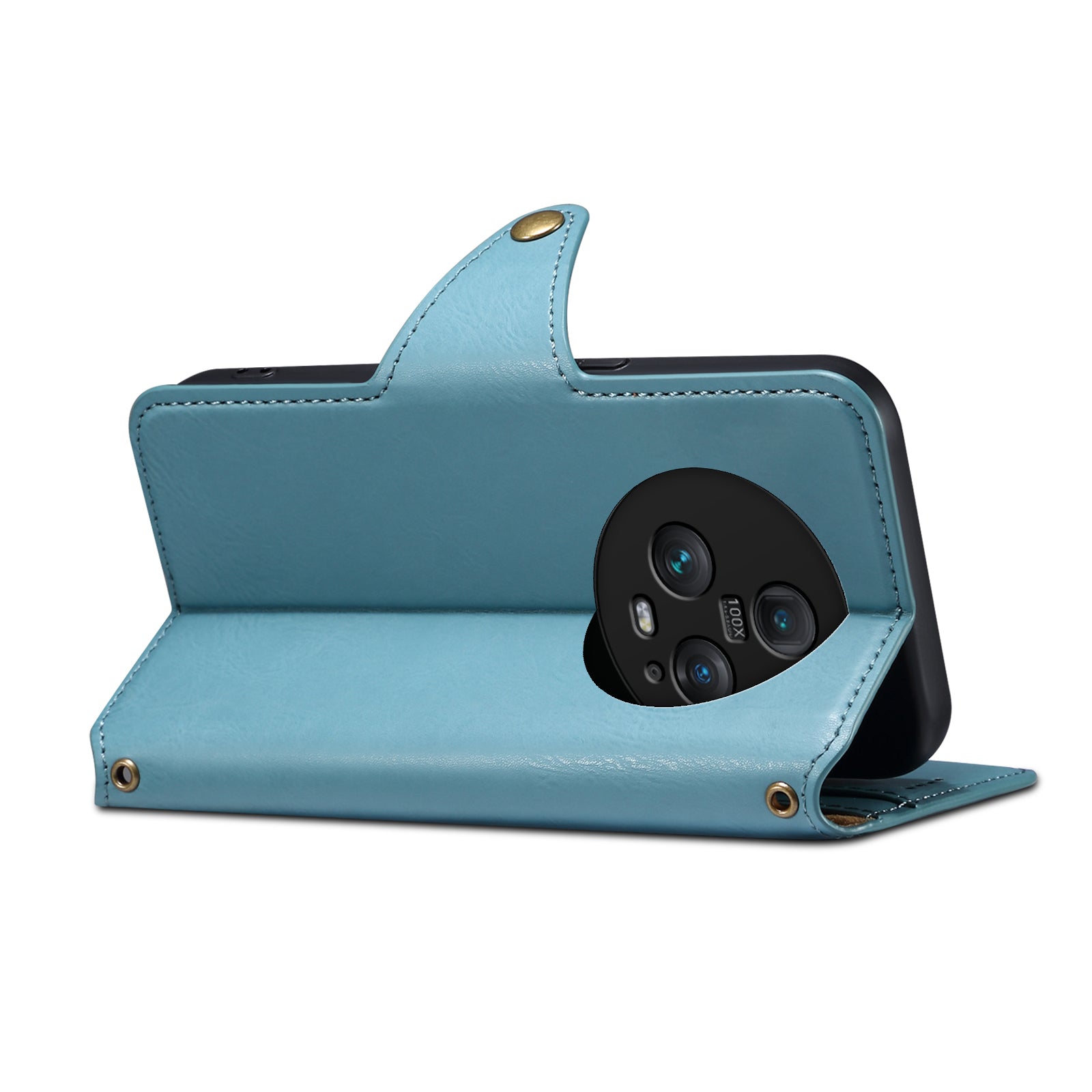 Honor Simple PU Leather Flip Card Wallet Stand Phone Case（Blue）
