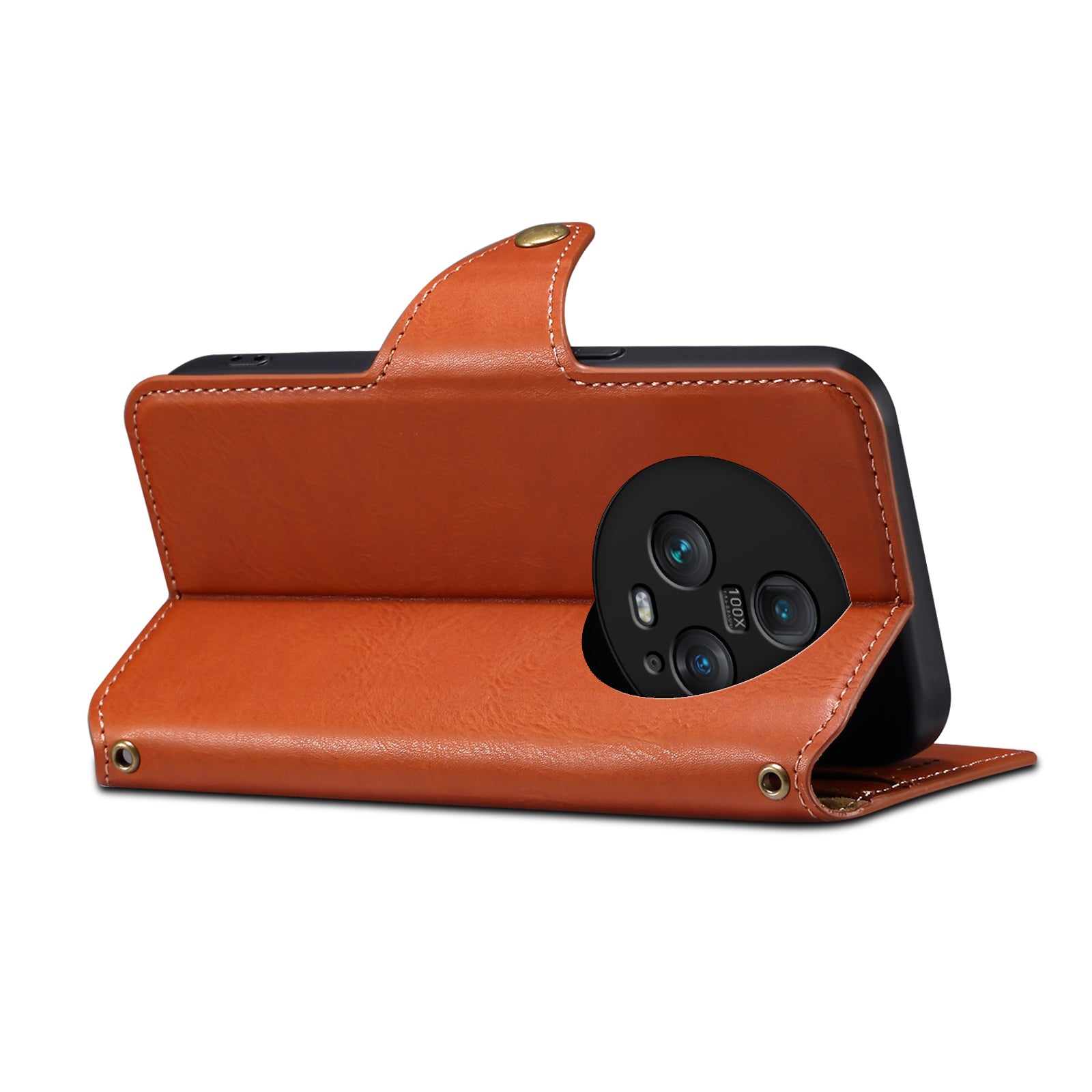 Honor Simple PU Leather Flip Card Wallet Stand Phone Case（Brown）
