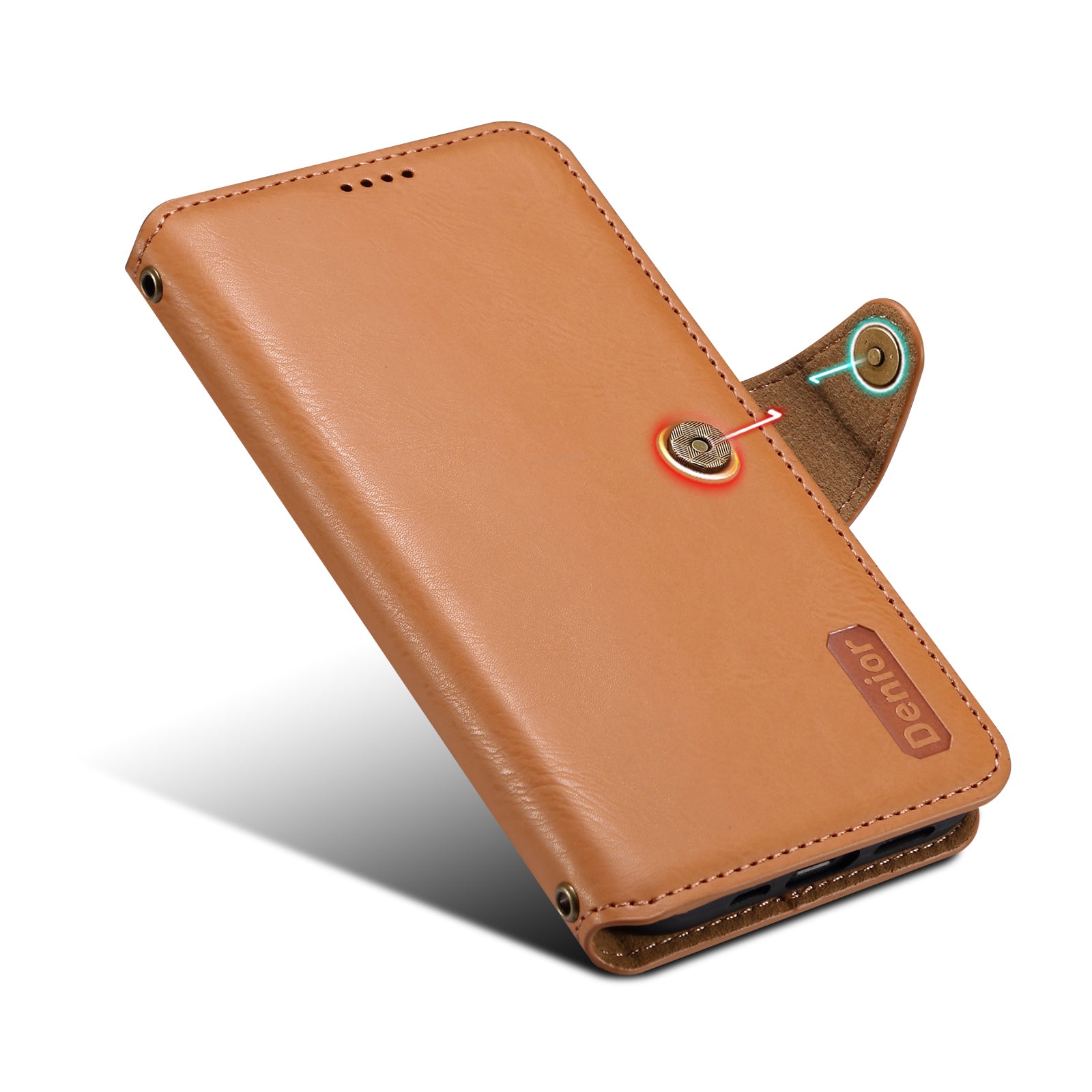 Honor Simple PU Leather Flip Card Wallet Stand Phone Case（Khaki）