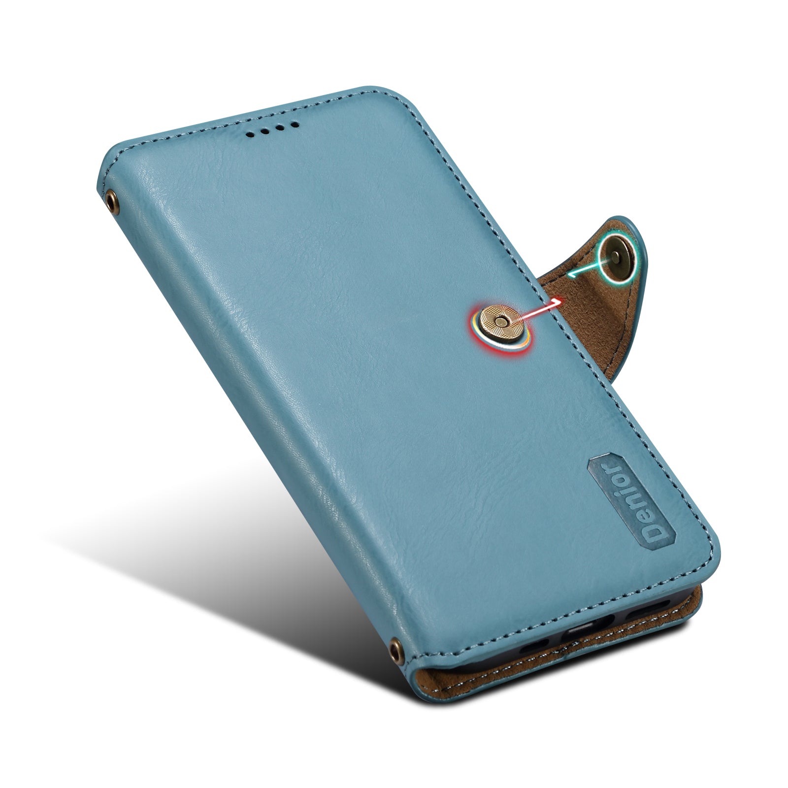 Honor Simple PU Leather Flip Card Wallet Stand Phone Case（Blue）