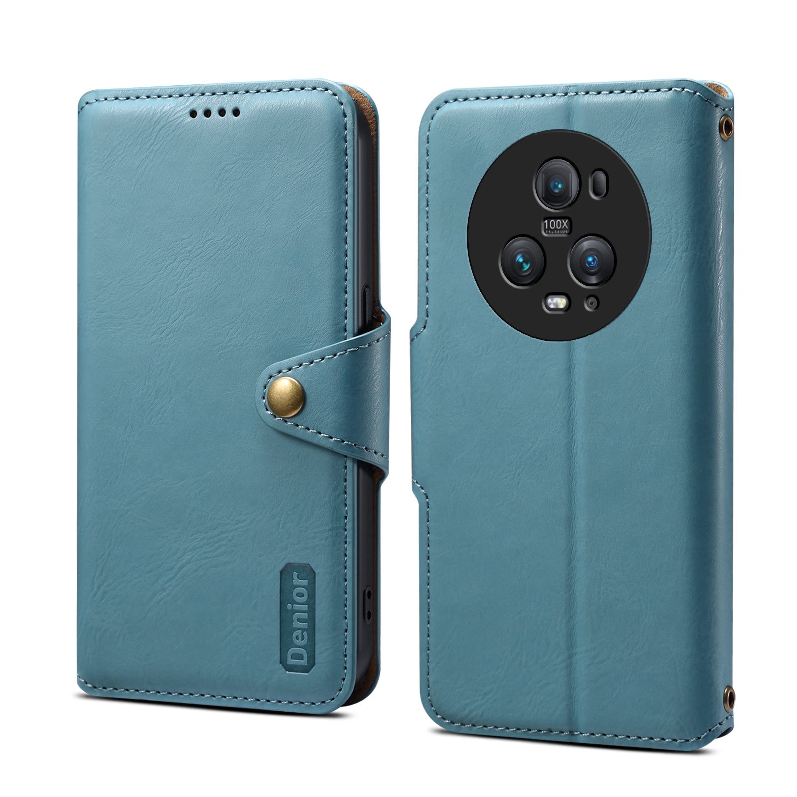 Honor Simple PU Leather Flip Card Wallet Stand Phone Case（Blue）