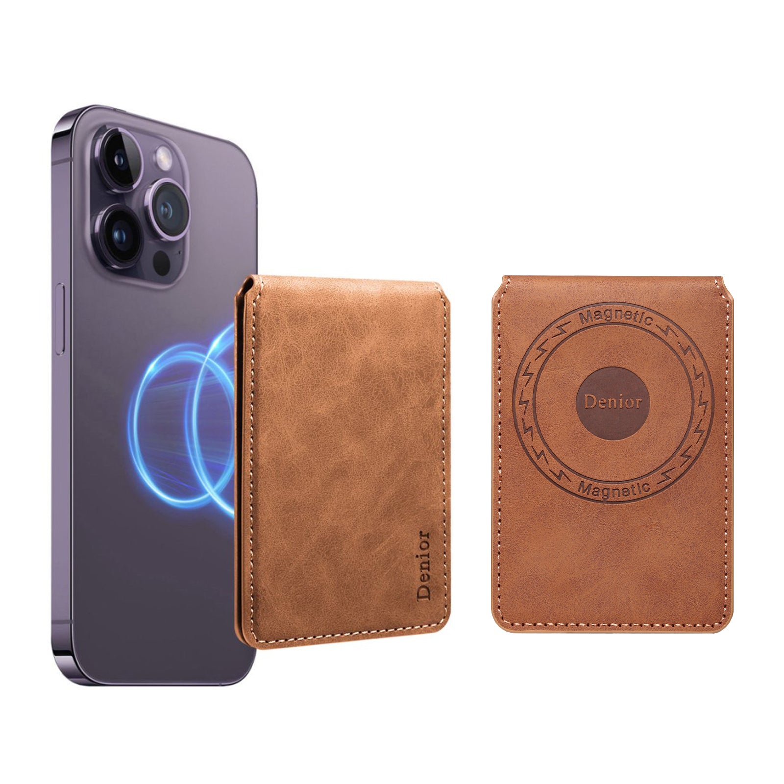 RFID Magnetic Slim Credit Card Bag（Brown）