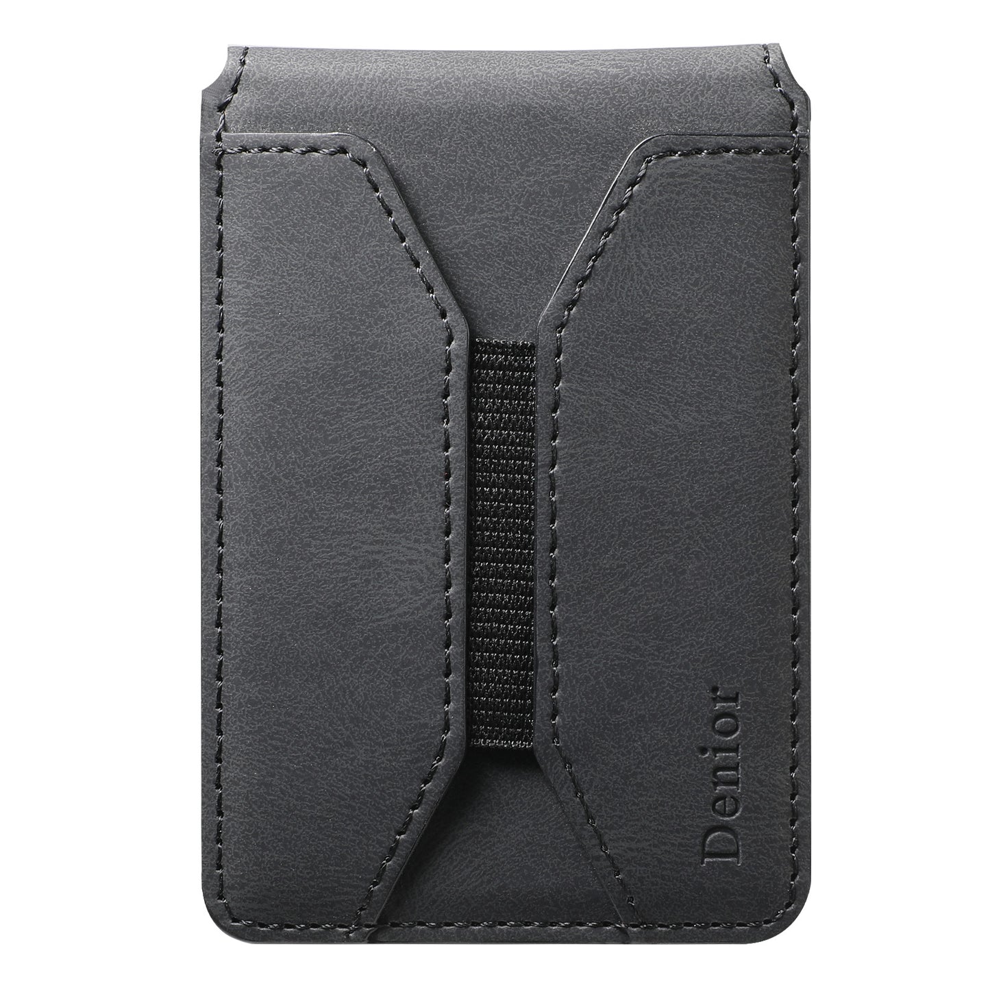 Bifold Vertical Elastic Rope Clip PU Leather Mag Wallet - Skin Feel