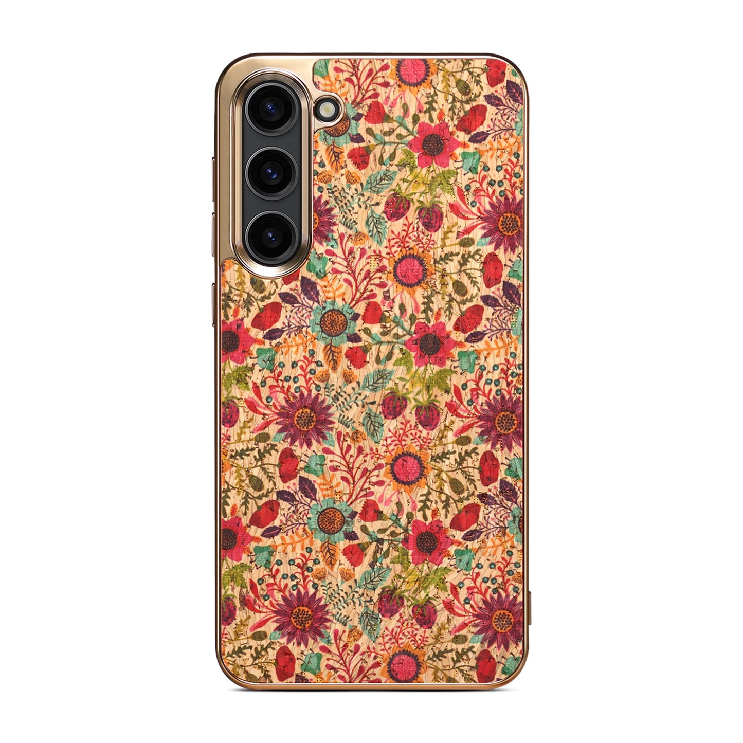 Cork Floral Electroplated Phone Case (For Samsung)