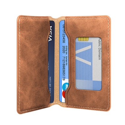 PU Faux Leather Vintage Pattern Side-Open Magnetic Card Holder