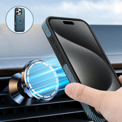 PU Carbon Fiber Texture Magnetic Phone Case