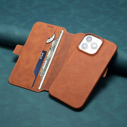 PC Retro Faux Leather Pattern Detachable Magnetic Wallet Phone Case