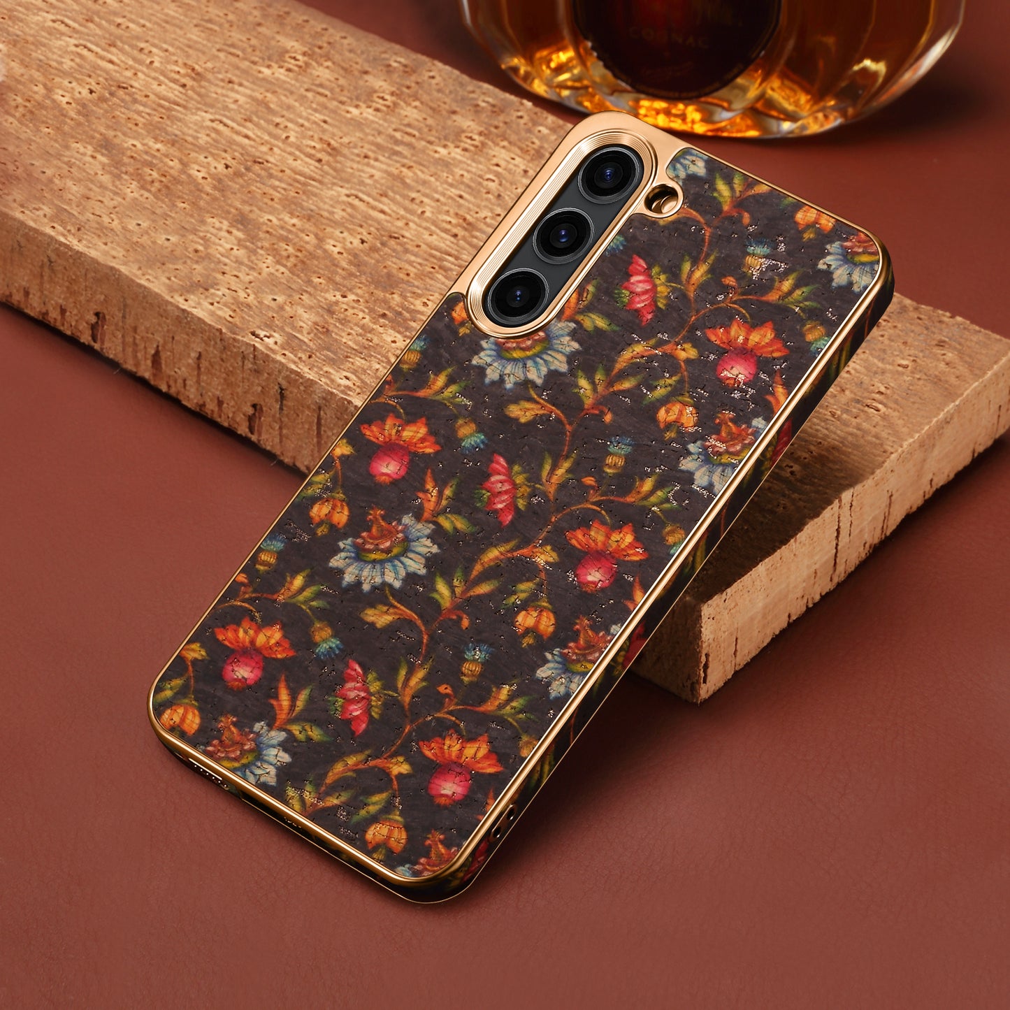 Cork Floral Electroplated Phone Case (For Samsung)