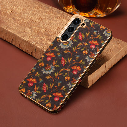 Cork Floral Electroplated Phone Case (For Samsung)