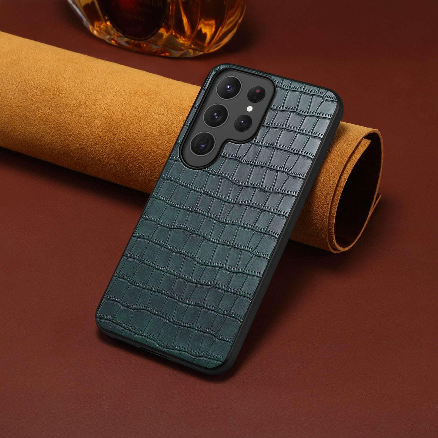 PU Faux Leather Crocodile Texture Phone Case Back Cover (For Samsung)