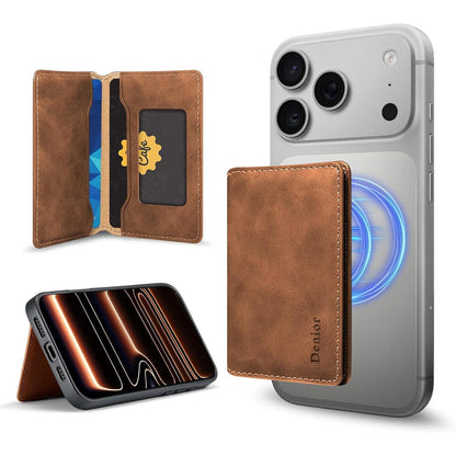 PU Leather 2-Card Magnetic Foldable Card Holder