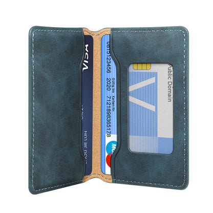 PU Faux Leather Vintage Pattern Side-Open Magnetic Card Holder