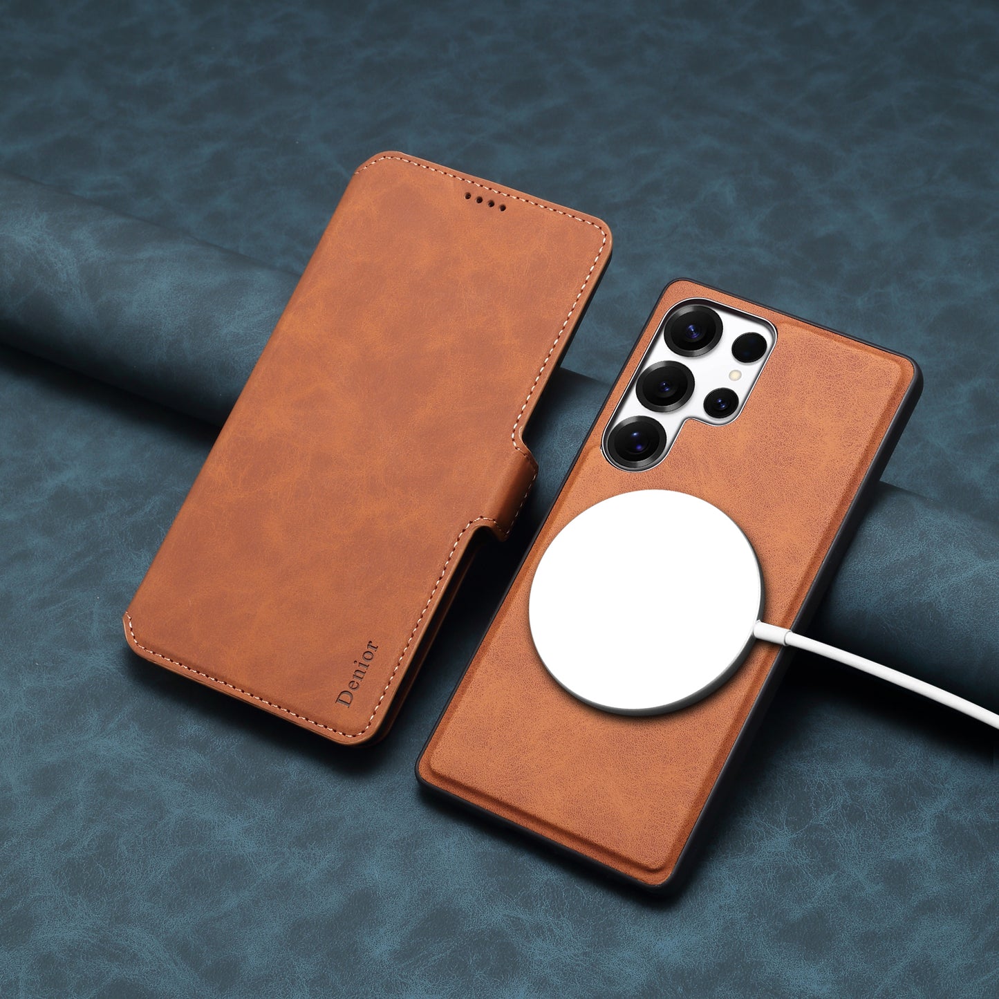 PU Retro Faux Leather Magnetic Wallet Phone Case (For Samsung)