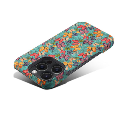 Butterfly Wooden PC Case For iPhone (Half-Cover)