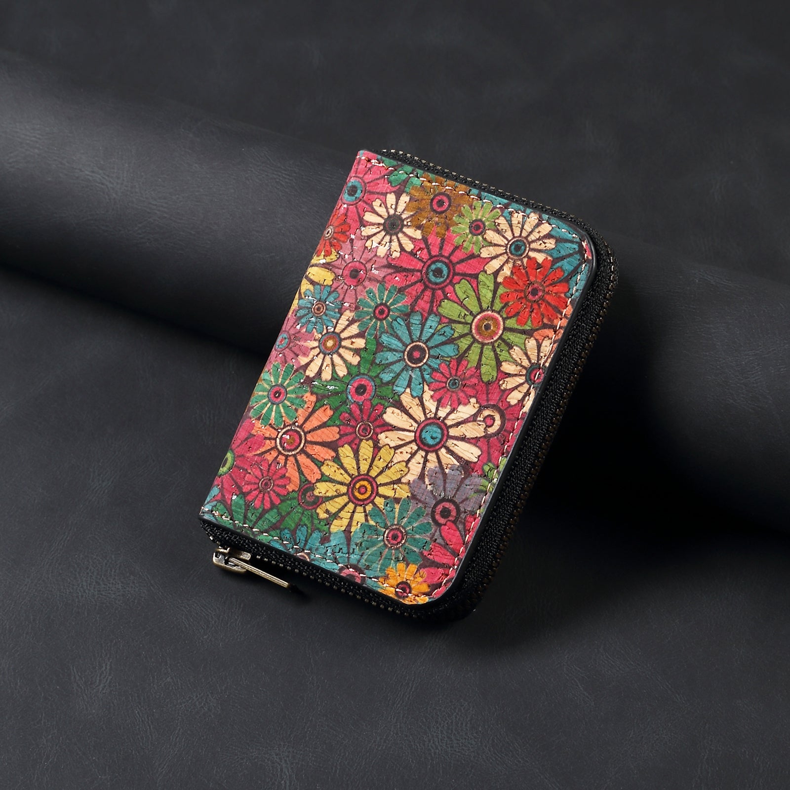 RFID Magnetic Zipper Wallet Credit Card Bag（Green）