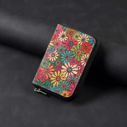 RFID Magnetic Zipper Wallet Credit Card Bag（Green）