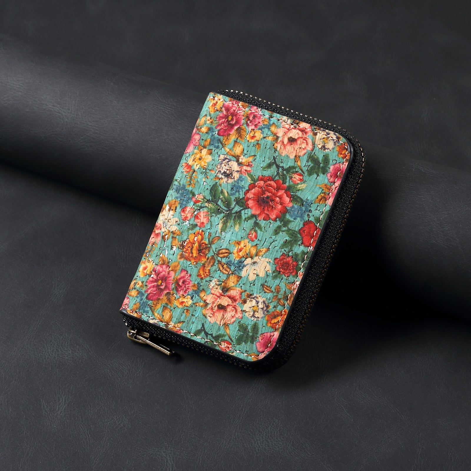 RFID Magnetic Zipper Wallet Credit Card Bag（Blue）