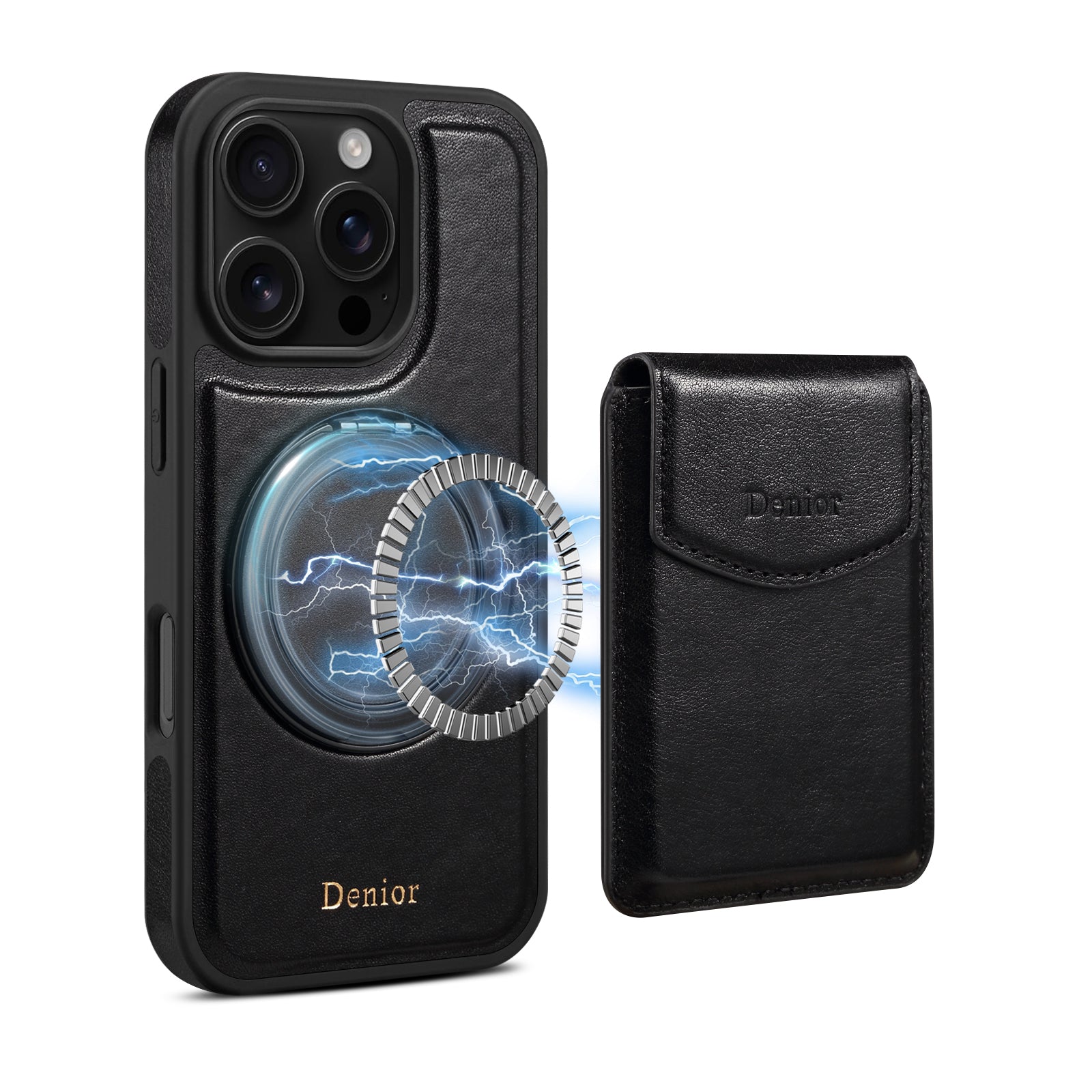 iPhone Series 2IN1 Magnetic Case & Card Bag（Black）