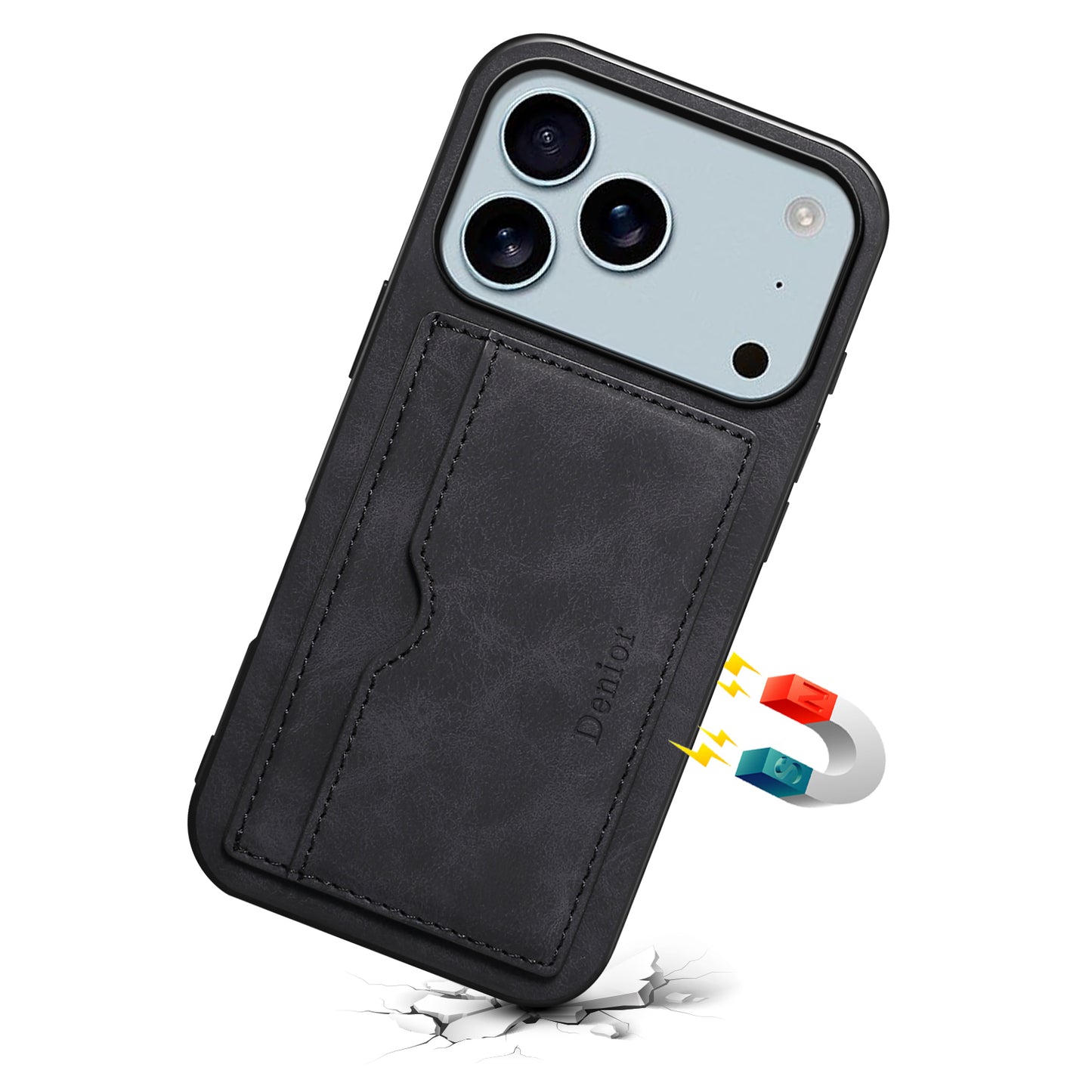 PU Retro Faux Leather Wallet Case with Horizontal Kickstand (For iPhone)