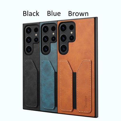 PU Retro Faux Leather DV Elastic Card Holder Phone Case (For Samsung)