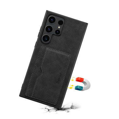 PU Retro Faux Leather Wallet Case with Horizontal Kickstand (For Samsung)