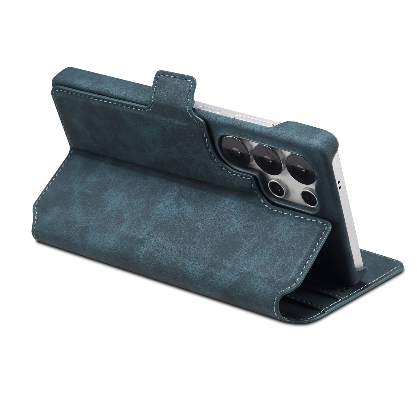 PU Retro Faux Leather Detachable Magnetic Wallet Stand Phone Case (For Samsung)