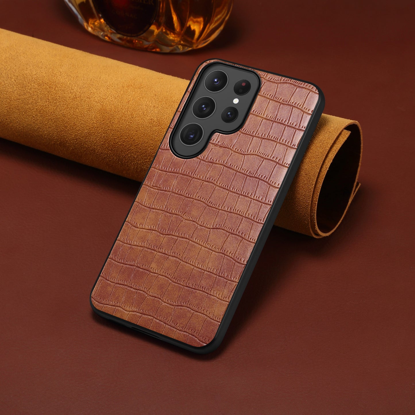 PU Faux Leather Crocodile Texture Phone Case Back Cover (For Samsung)