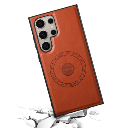 PU Faux Cowhide Texture Magnetic Phone Case (For Samsung)