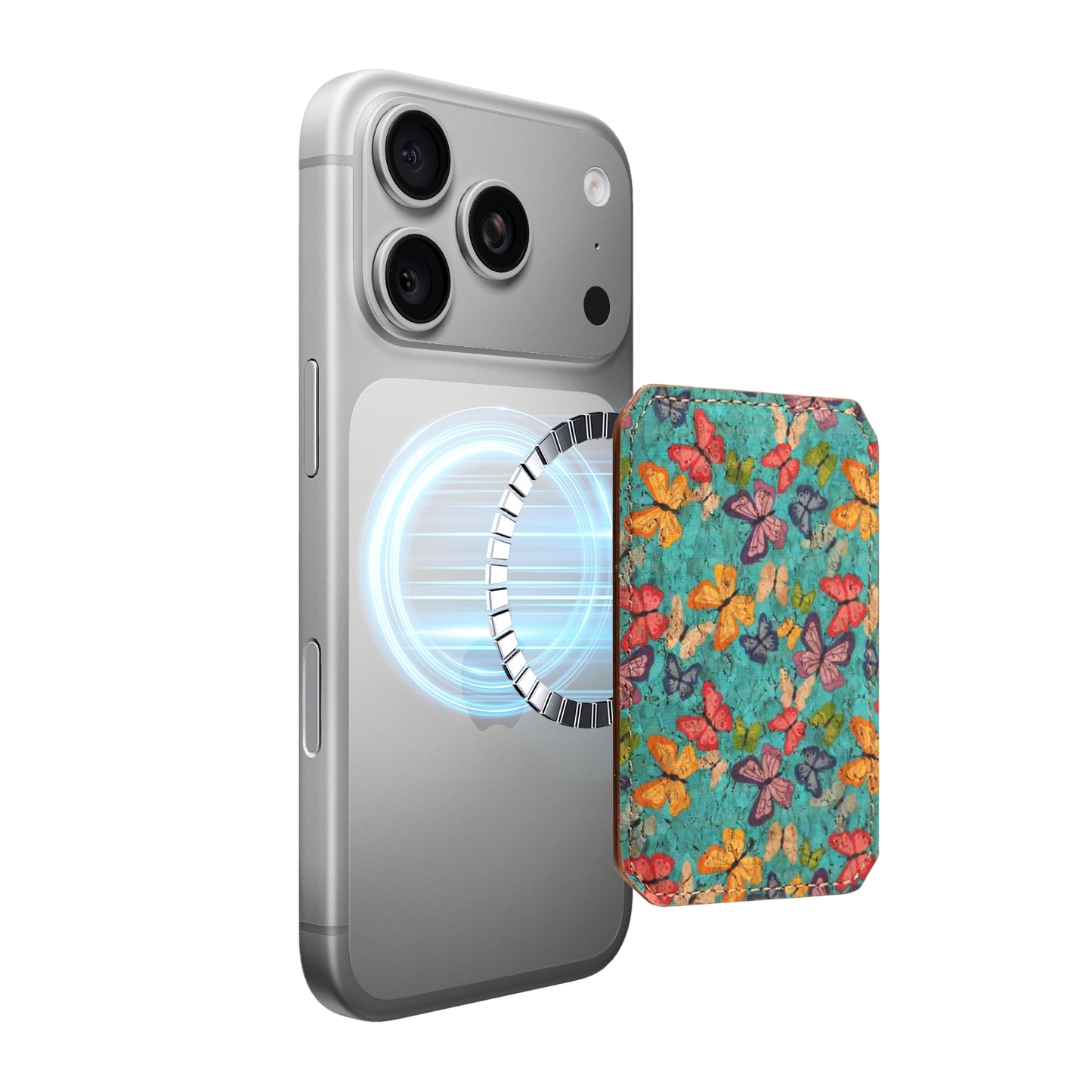 PU Faux Leather Lychee Texture Magnetic Card Holder