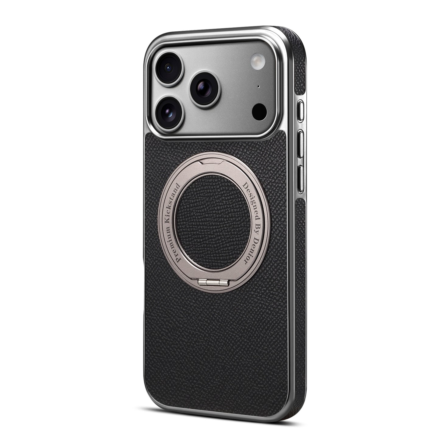Genuine Leather Gear Electroplated Phone Case