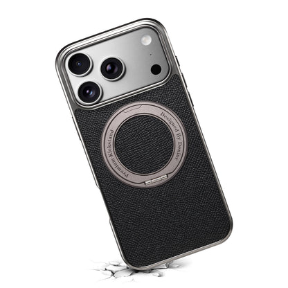 Genuine Leather Gear Electroplated Phone Case