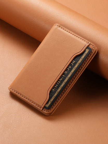 PU Faux Leather Cow Pattern Magnetic Card Holder