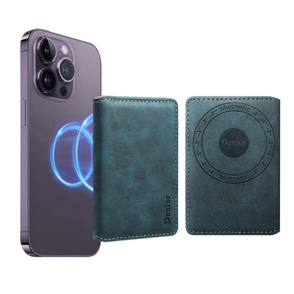 PU Faux Leather Vintage Pattern Side-Open Magnetic Card Holder