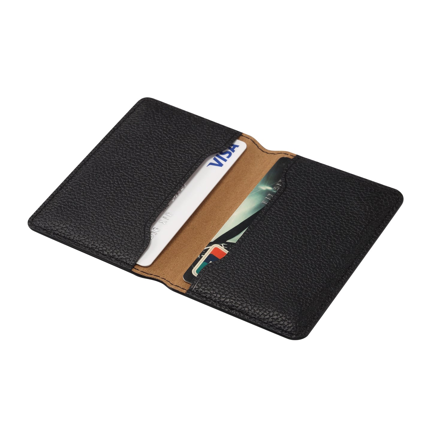 PU Faux Leather Lychee Texture Magnetic Card Holder