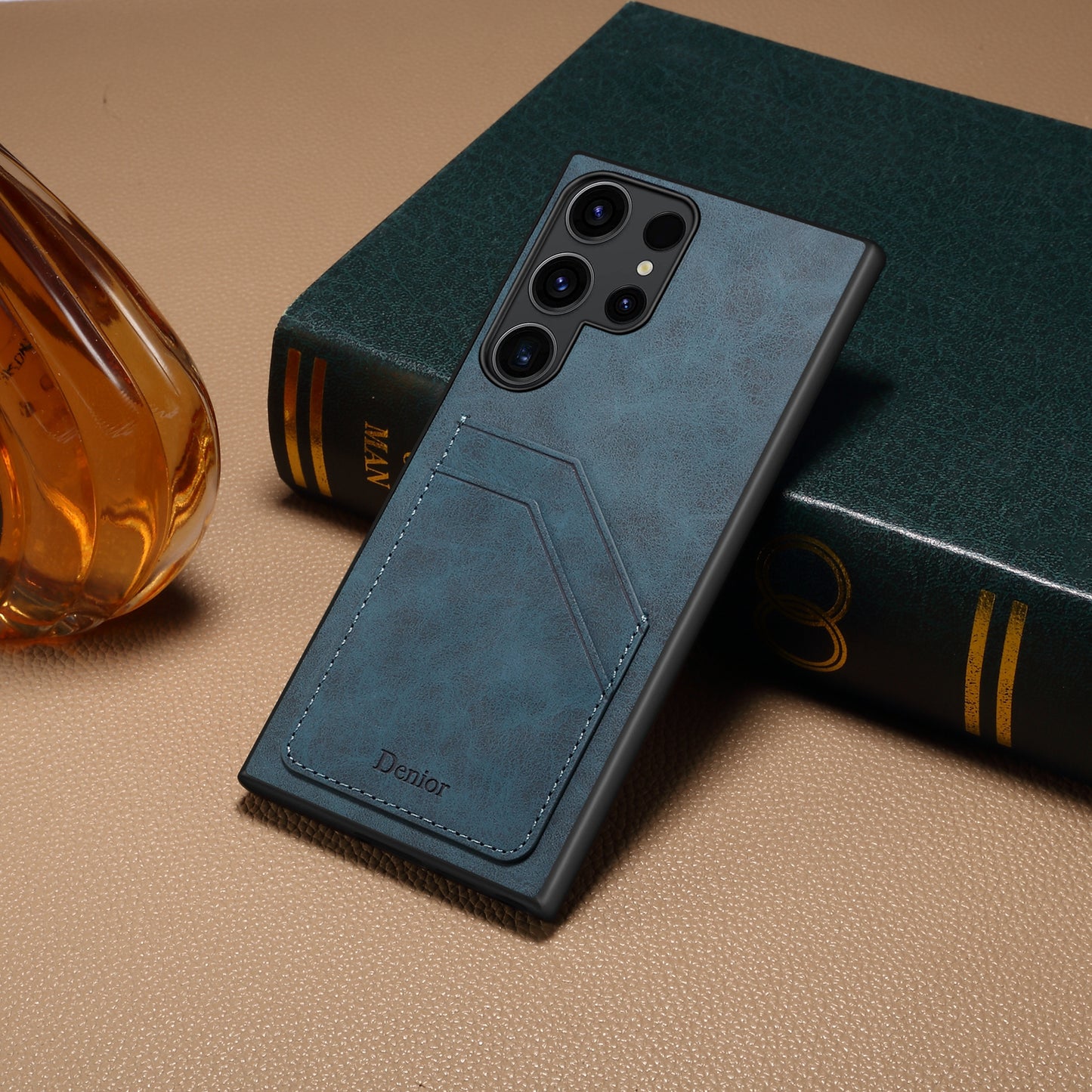 PU Retro Faux Leather Dual Card Slot Phone Case (For Samsung)