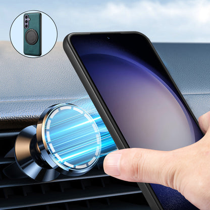 PU Skin‑Feel Texture Rotating Magnetic Phone Case (For Samsung)