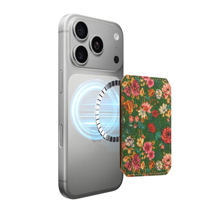 PU Faux Leather Lychee Texture Magnetic Card Holder