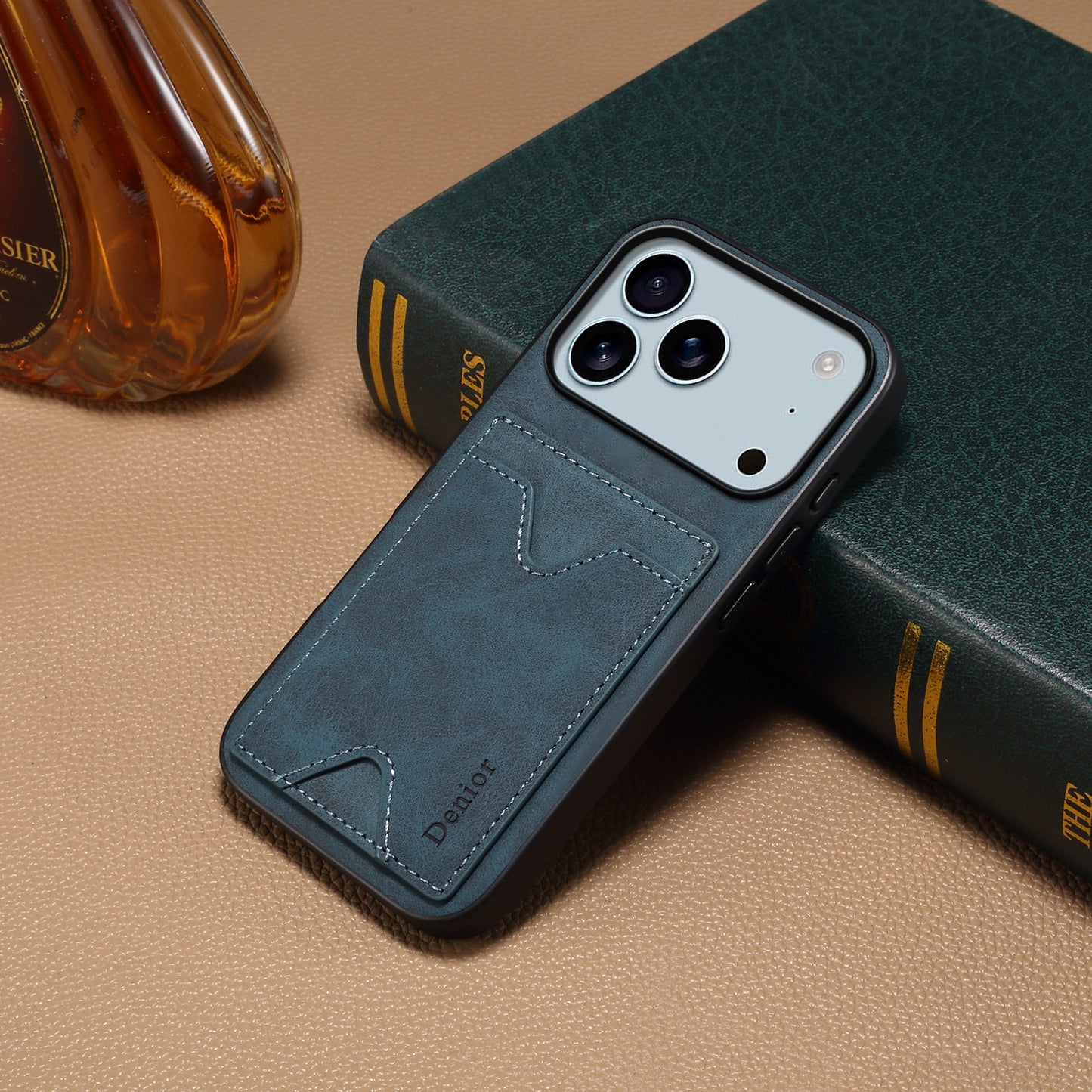 PU Retro Faux Leather Dual Card Slot Kickstand Phone Case (For iPhone)