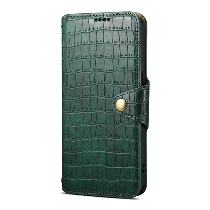 PU Faux Leather Crocodile Pattern Button Stand Wallet Phone Case