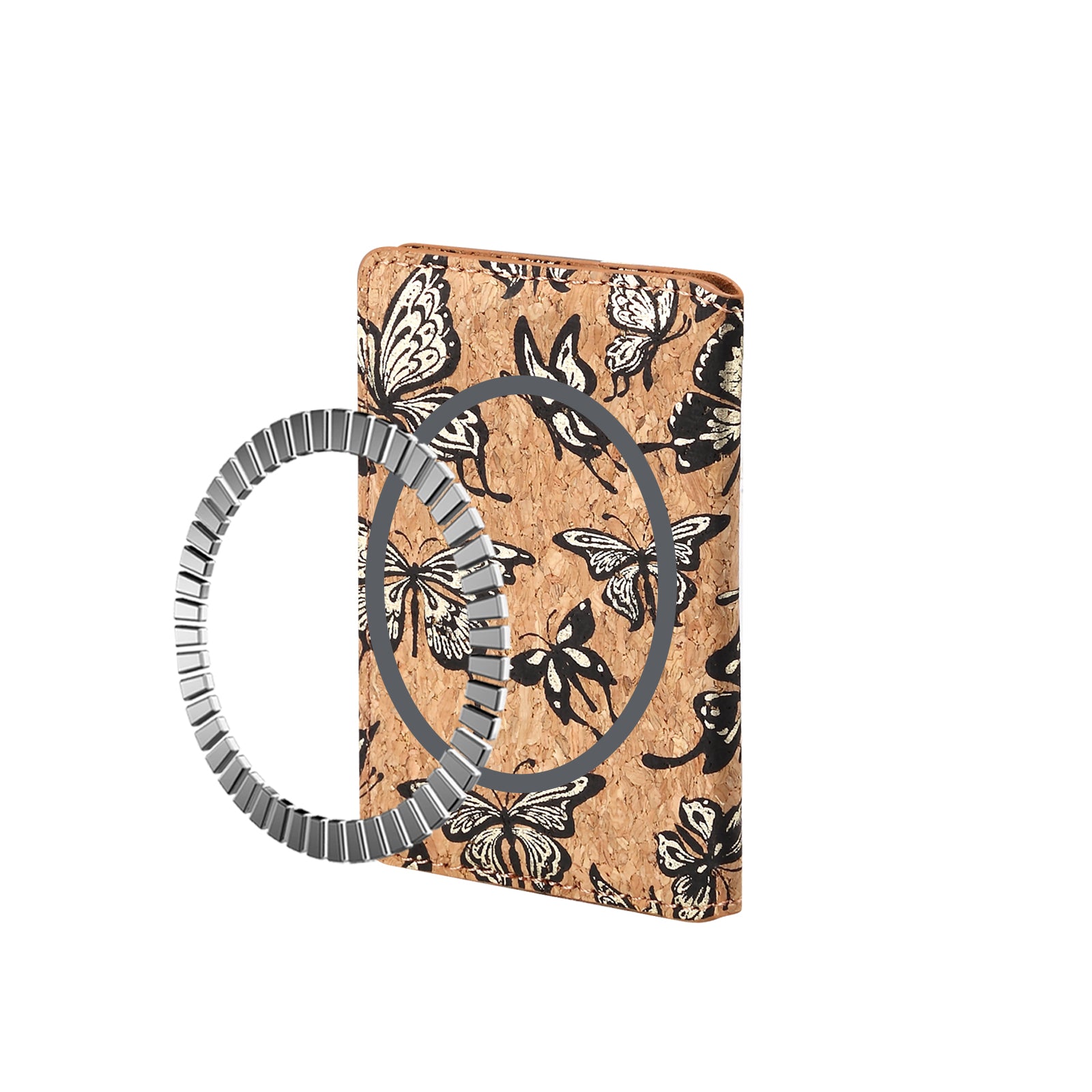 Magnetic Cork Material Ultra-Thin Credit Card Bag（Golden）