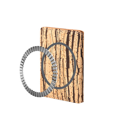 Magnetic Cork Material Ultra-Thin Credit Card Bag（Yellow）