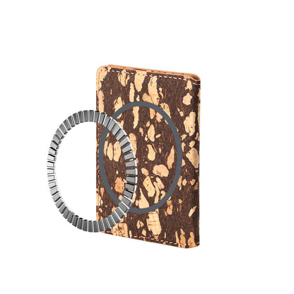 Magnetic Cork Material Ultra-Thin Credit Card Bag（Black）