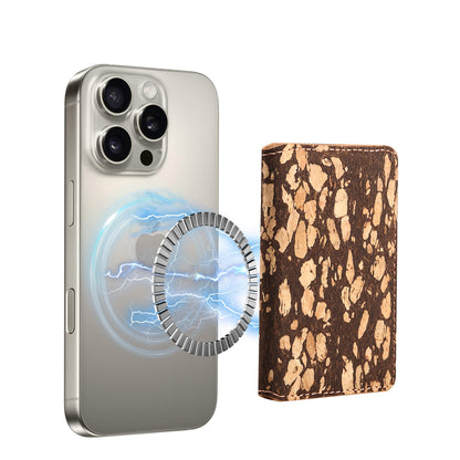 Magnetic Cork Material Ultra-Thin Credit Card Bag（Black）