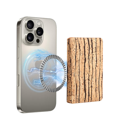 Magnetic Cork Material Ultra-Thin Credit Card Bag（Yellow）