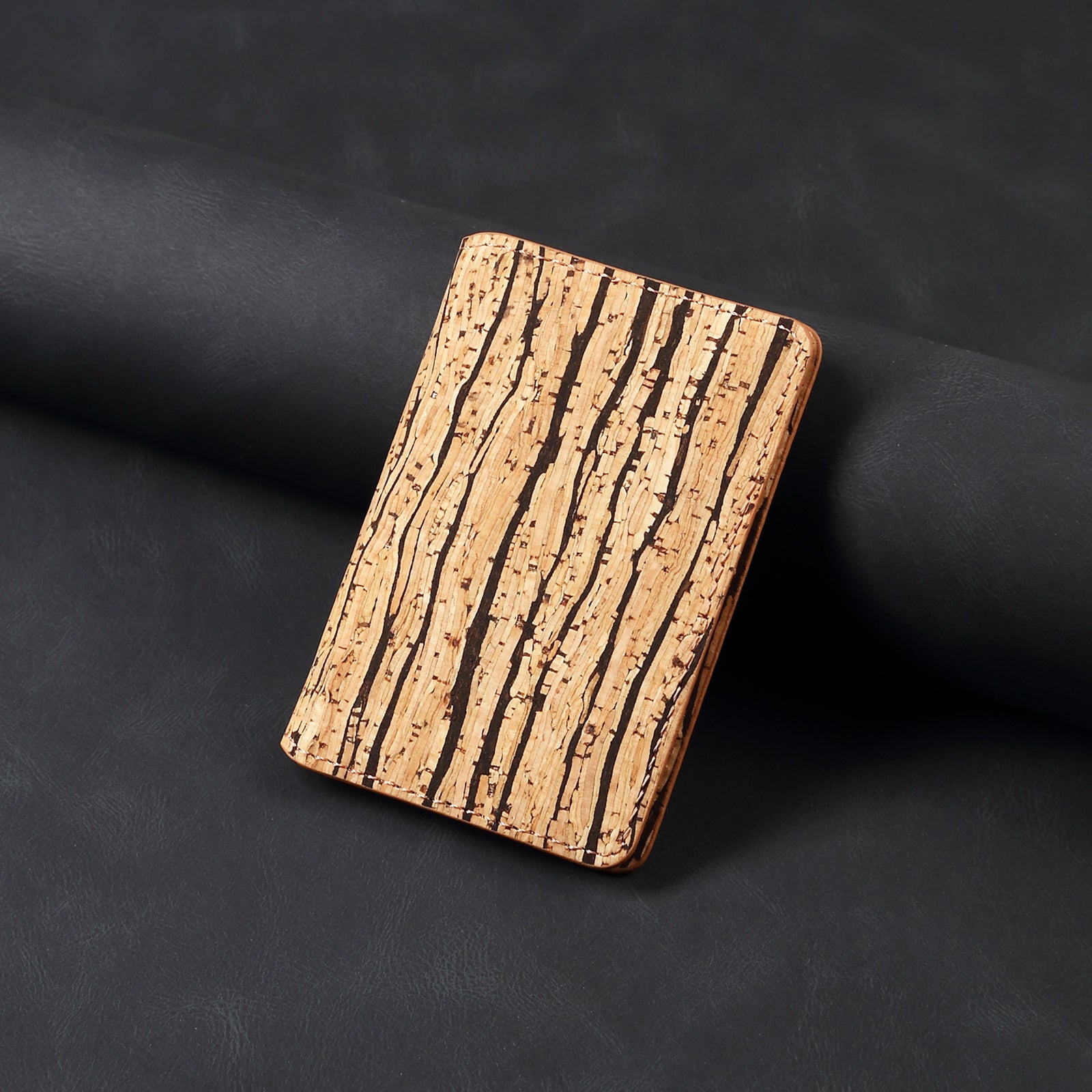 Magnetic Cork Material Ultra-Thin Credit Card Bag（Yellow）