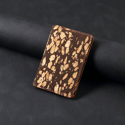 Magnetic Cork Material Ultra-Thin Credit Card Bag（Black）