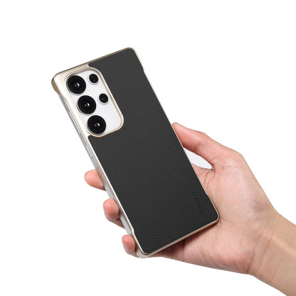 Genuine Leather Litchi Texture Magnetic Phone Case (For Samsung)